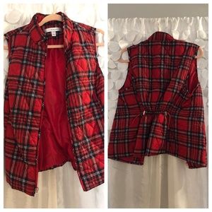 Plaid red vest